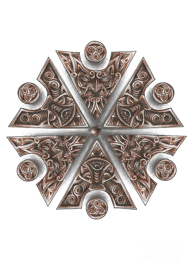 Perun symbol. Painting by Mariusz Szmerdt