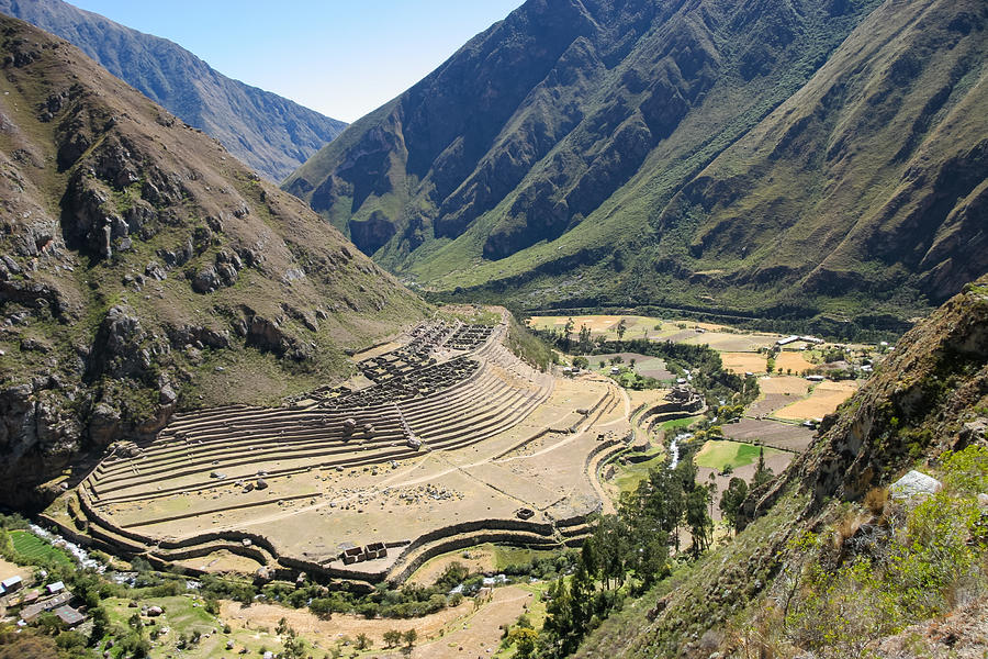 Peruvian farming terrace built into the side of a hill Photograph by Burroblando