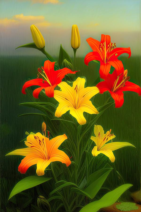 Peruvian Lilies Digital Art by Sterling and Thorn Peruvian Lilies Digital Art by Sterling and Thorn