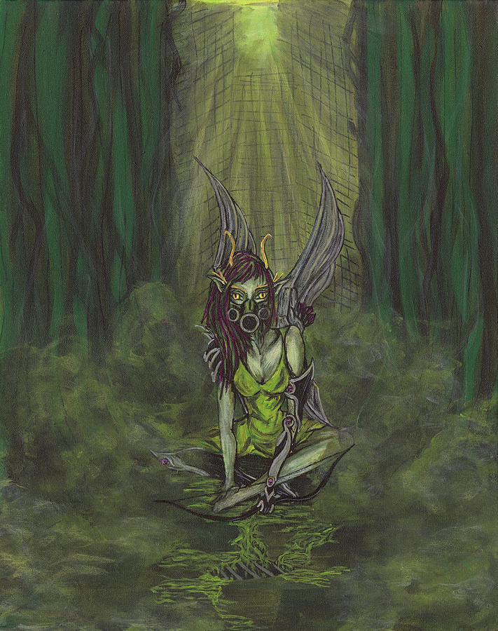 Pestilence - Four Fairies of the Apocalypse  Painting by Megan Thompson