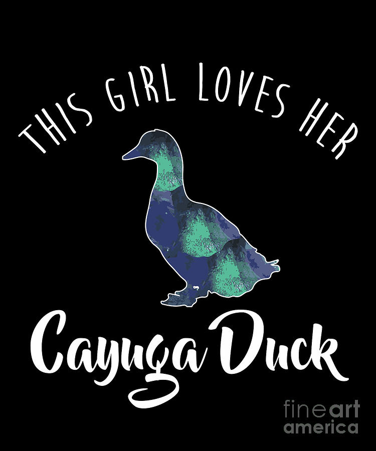 Duck Drawing - Pet Duckling Girl Loves Cayuga Duck Water Fowl  by Noirty Designs