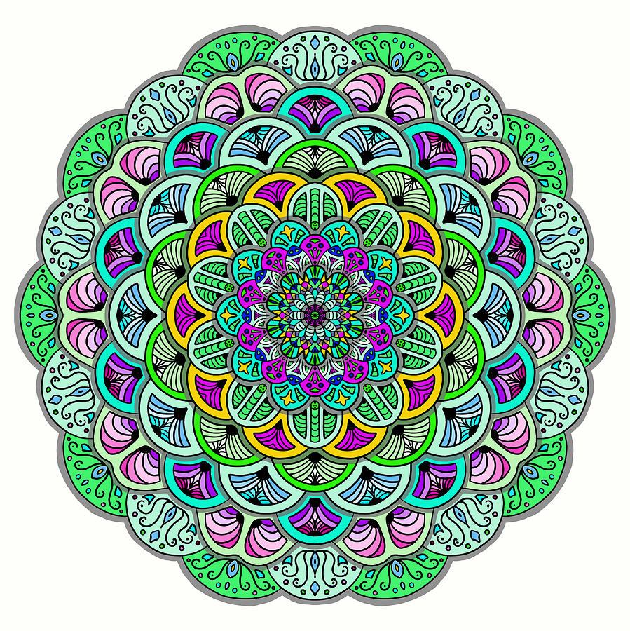 Petal Mandala Digital Art by Gaile Griffin Peers