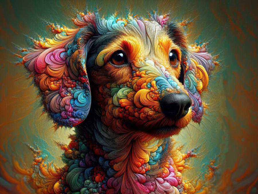 Petal Palette Pup Digital Art by Bill And Linda Tiepelman