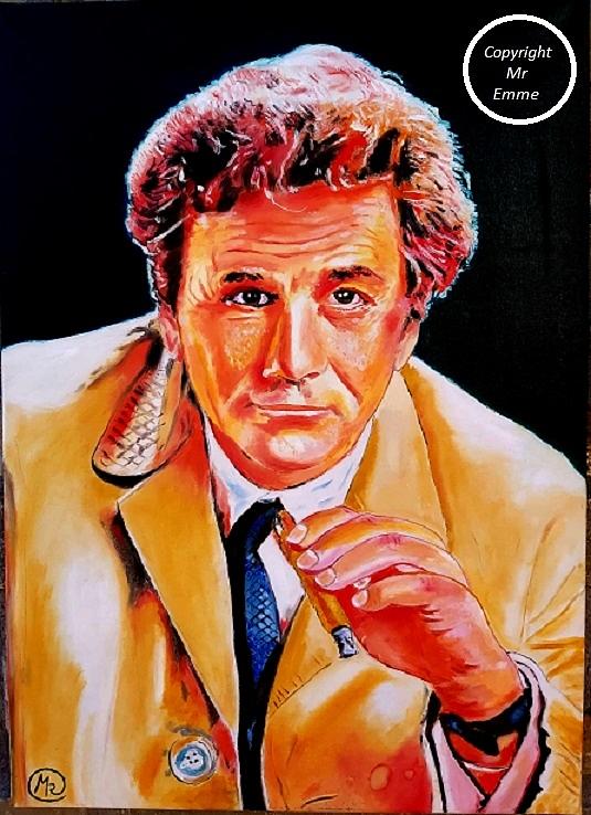 Peter Falk Painting by Mauro Ravera Fine Art America