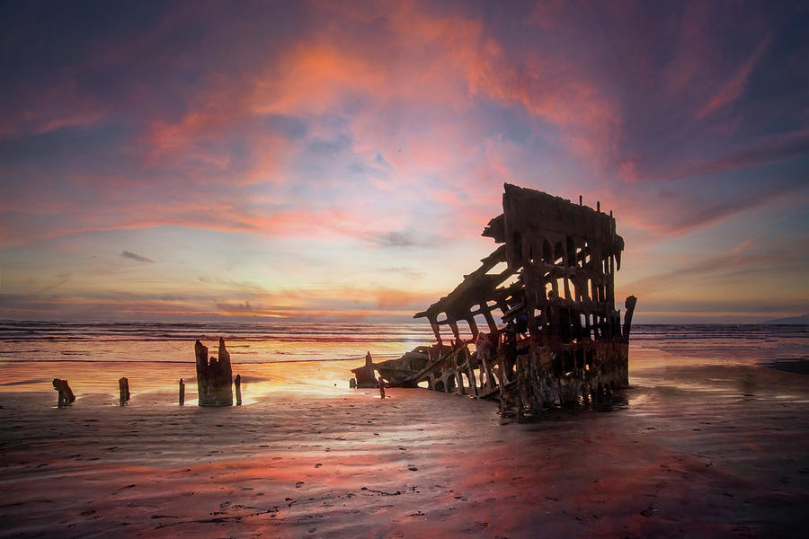 Peter Iredale Ship Wreck Pyrography by Jeanette Mahoney