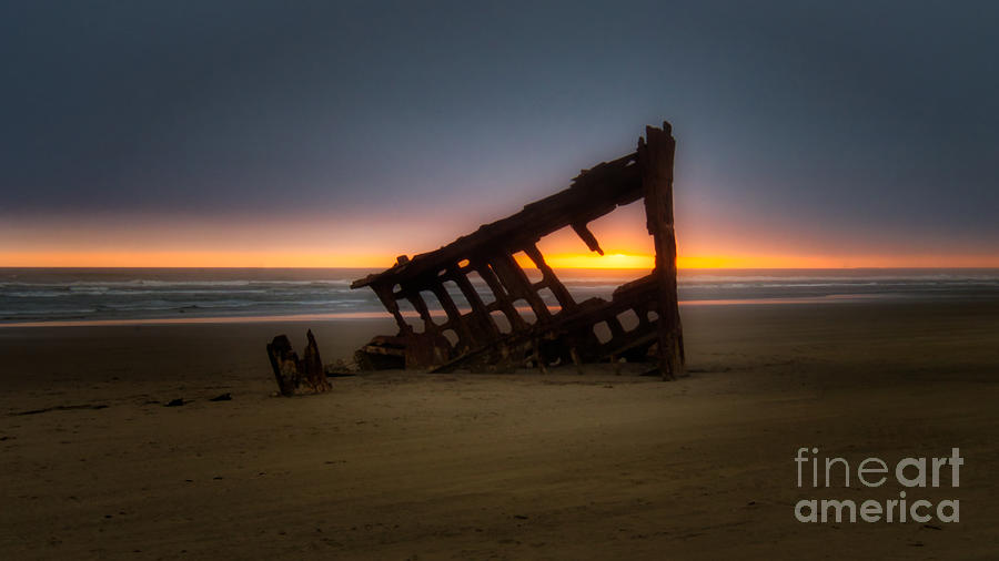 Peter Iredale Sunset Photograph
