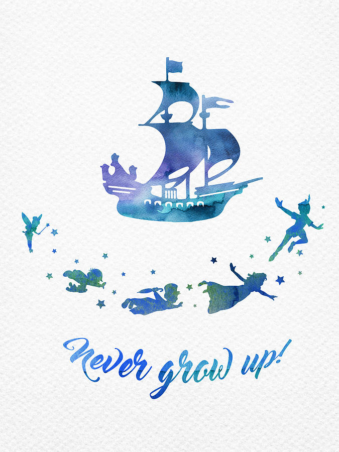 peter-pan-never-grow-up-quote-digital-art-by-mihaela-pater-pixels