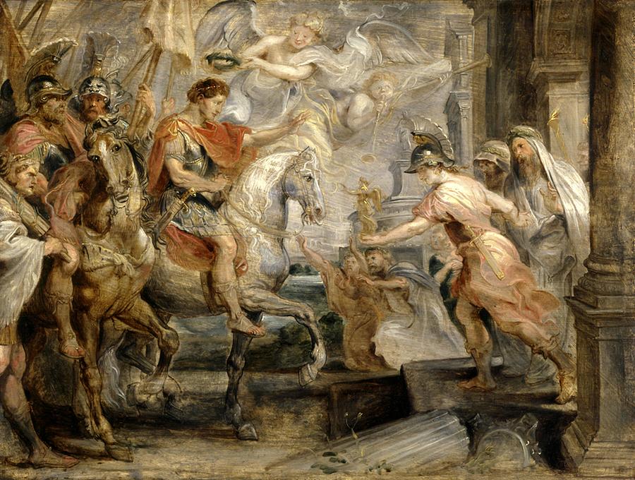 Peter Paul Rubens - Triumphant Entry of Constantine into Rome Painting by Les Classics
