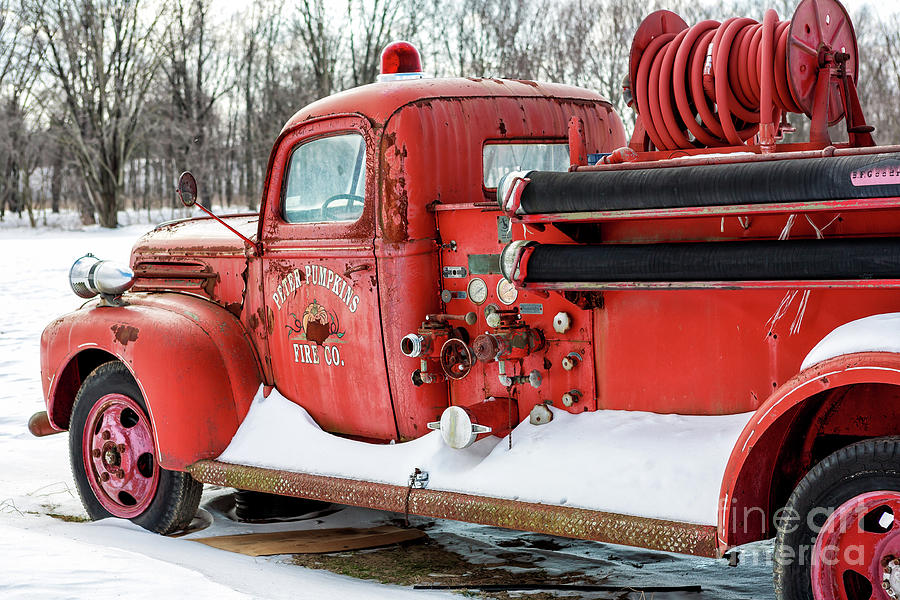 Peter Pumpkins Fire Truck New Paltz Photograph by John Rizzuto