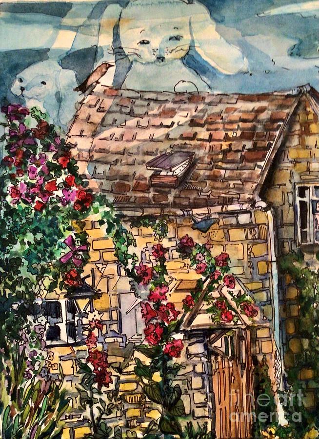 Peter Rabbit Cottage Painting by Mindy Newman