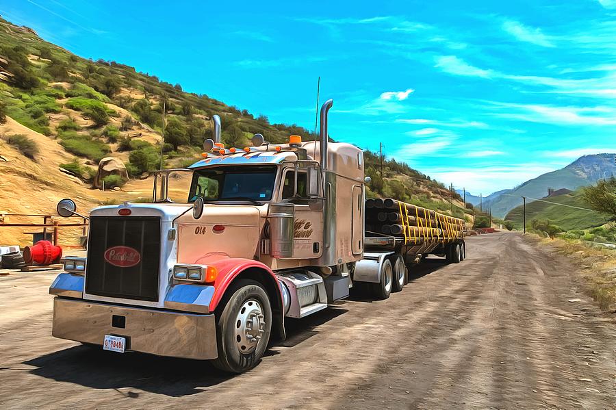 Peterbilt 379 at the Bowie mine in Somerset, Colorado, USA Digital Art by Mick Flynn