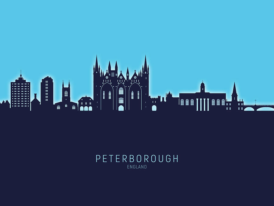 Peterborough England Skyline #00 Digital Art by Michael Tompsett
