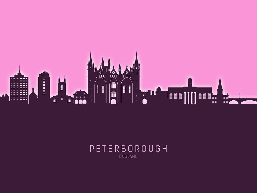 Peterborough England Skyline #02 Digital Art by Michael Tompsett