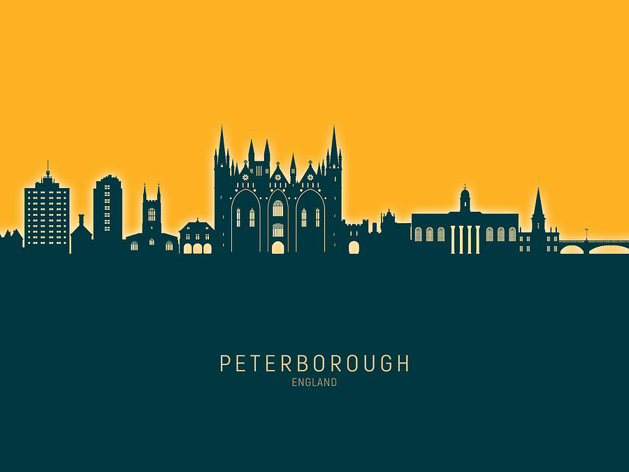 Peterborough England Skyline #04 Digital Art by Michael Tompsett