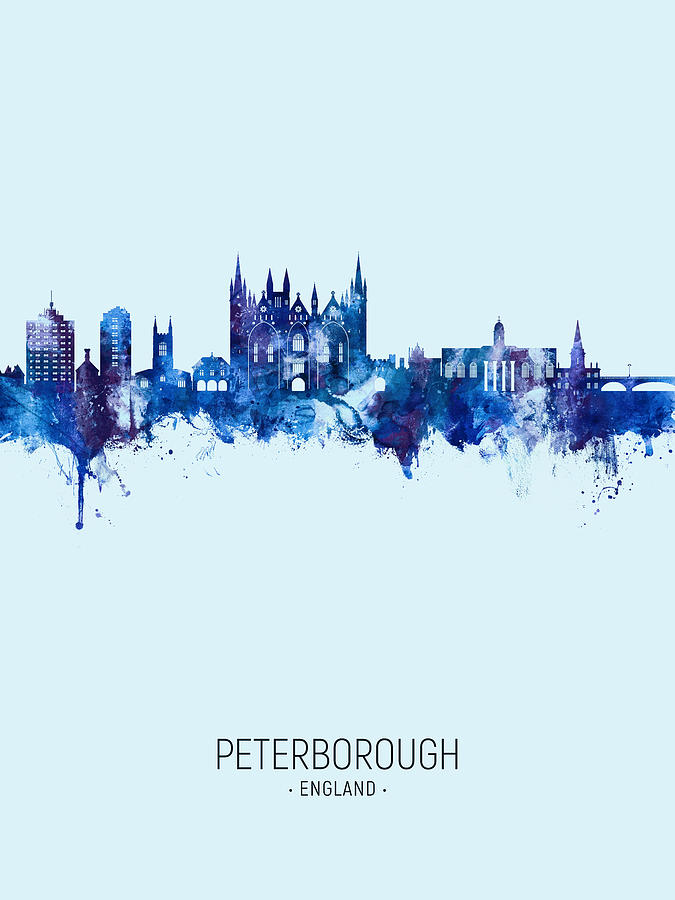 Peterborough England Skyline #08 Digital Art by Michael Tompsett