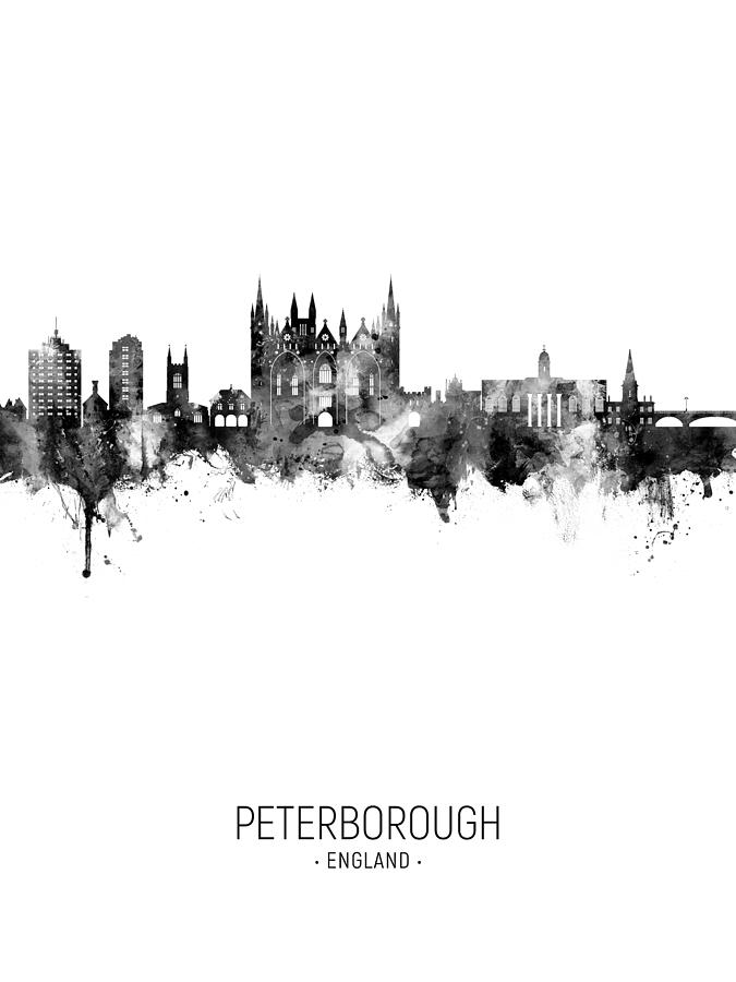 Peterborough England Skyline #10 Digital Art by Michael Tompsett
