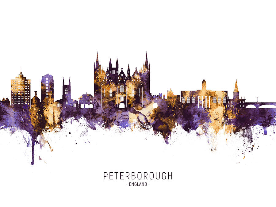 Peterborough England Skyline #86 Digital Art by Michael Tompsett
