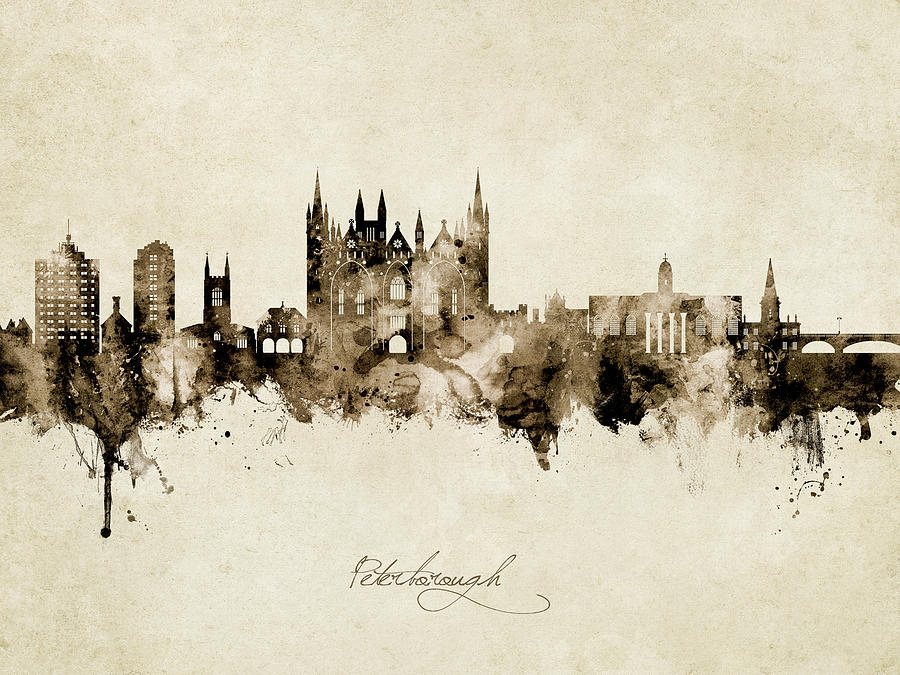 Peterborough England Skyline #90 Digital Art by Michael Tompsett
