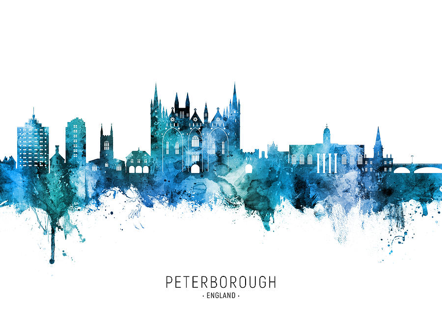 Peterborough England Skyline #93 Digital Art by Michael Tompsett