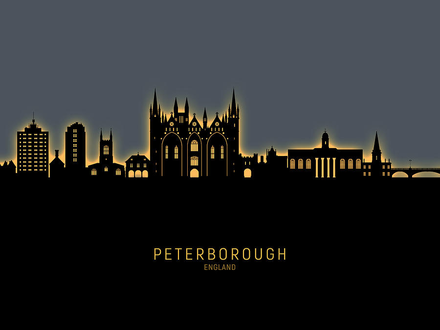 Peterborough England Skyline #97 Digital Art by Michael Tompsett