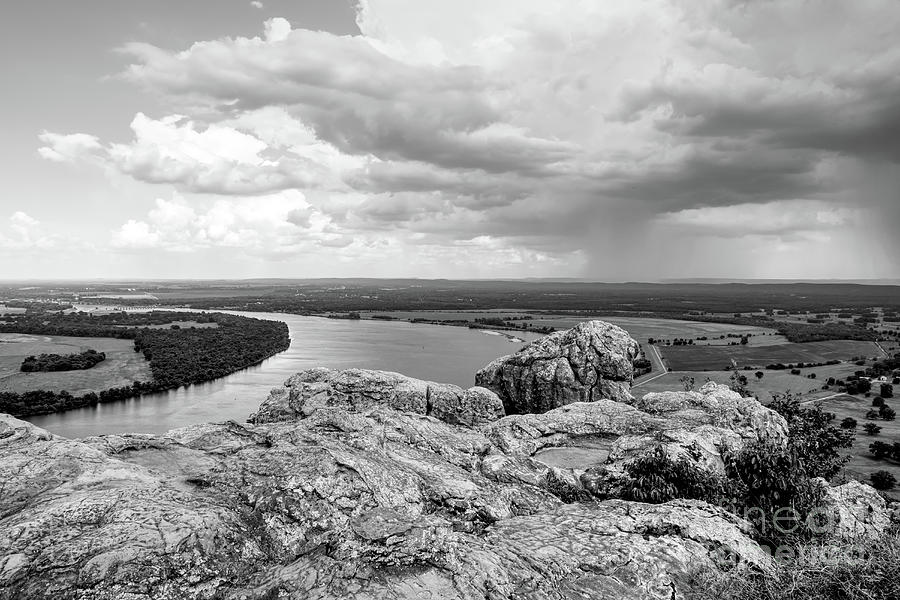 Petit Jean Arkansas River View Grayscale Photograph by Jennifer White