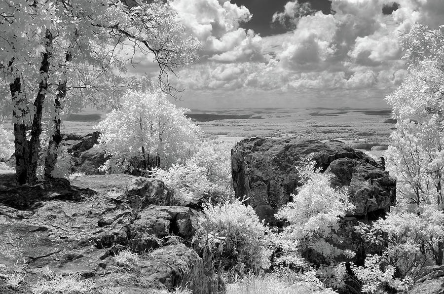 Petit Jean Mountain Overlook in BW Photograph by James Barber