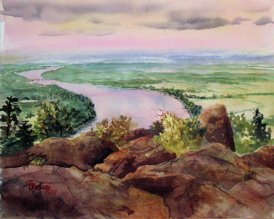 Petit Jean View #5 - Dawn Painting by Sheila Parsons