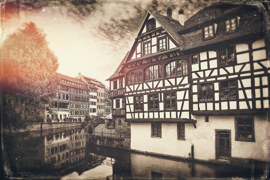 Petite France Strasbourg Vintage Sepia  Photograph by Carol Japp