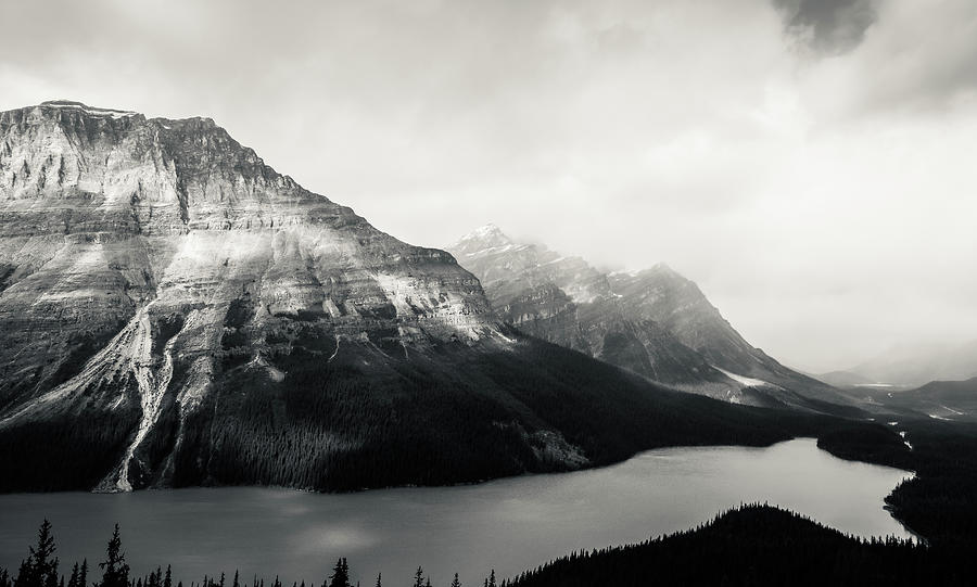 Peto Lake Black And White Panorama Photograph by Dan Sproul