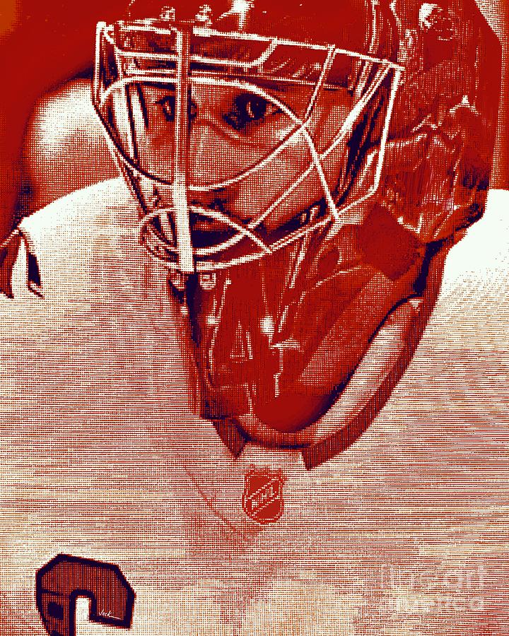 Carolina Painting - Petr Mrazek Closeup by Jack Bunds Carolina Painting - Petr Mrazek Closeup by Jack Bunds