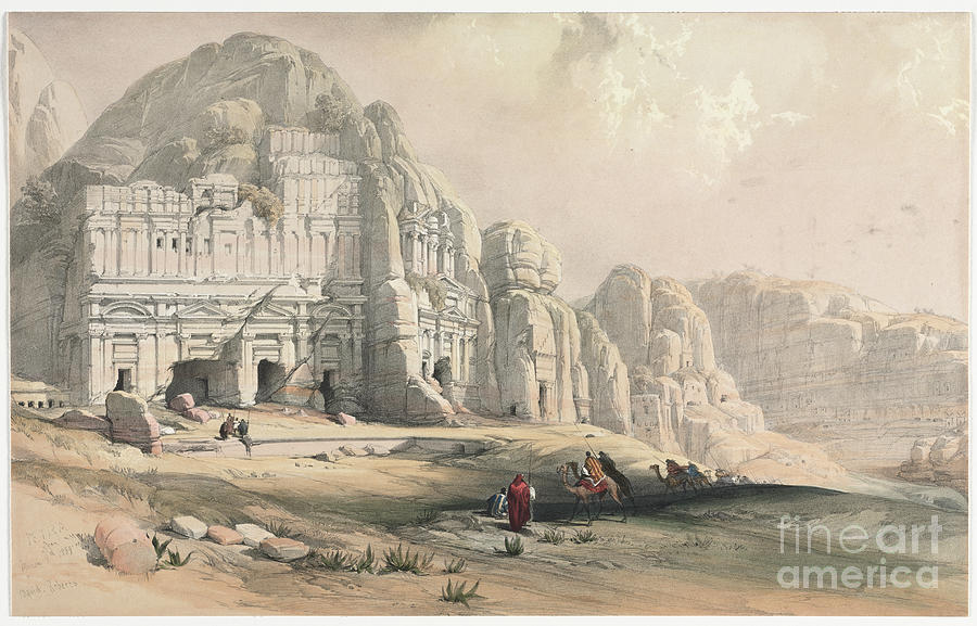 Petra, Eastern End of the Valley q1 Painting by Historic illustrations