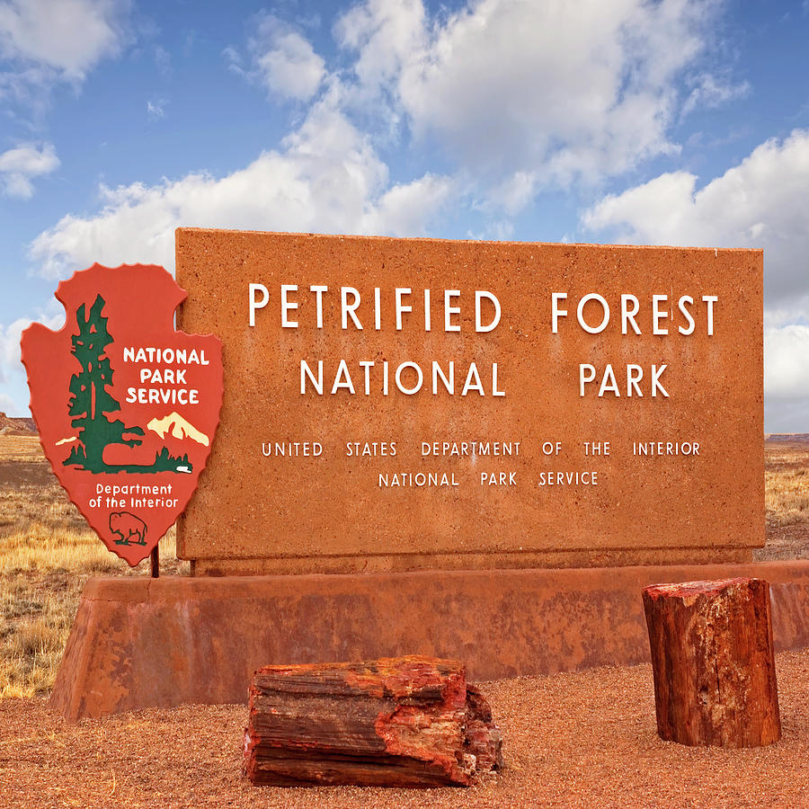 Petrified Forest National Park sign Arizona Photograph by Bob Pardue
