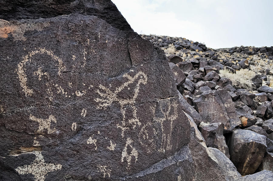Petroglyph National Monument Basalt Panel Photograph by Kyle Hanson