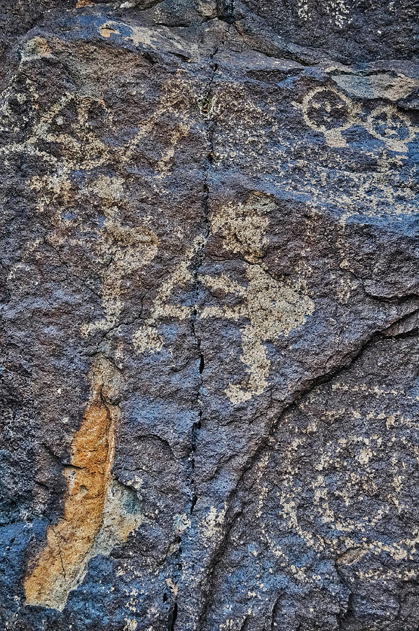 Petroglyph National Monument Basalt Panel Portrait Photograph by Kyle Hanson