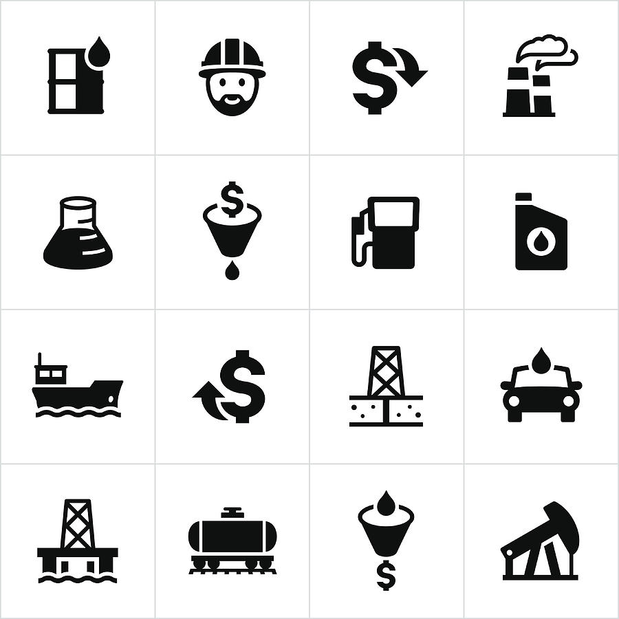 Petroleum Production Icons Drawing by Appleuzr