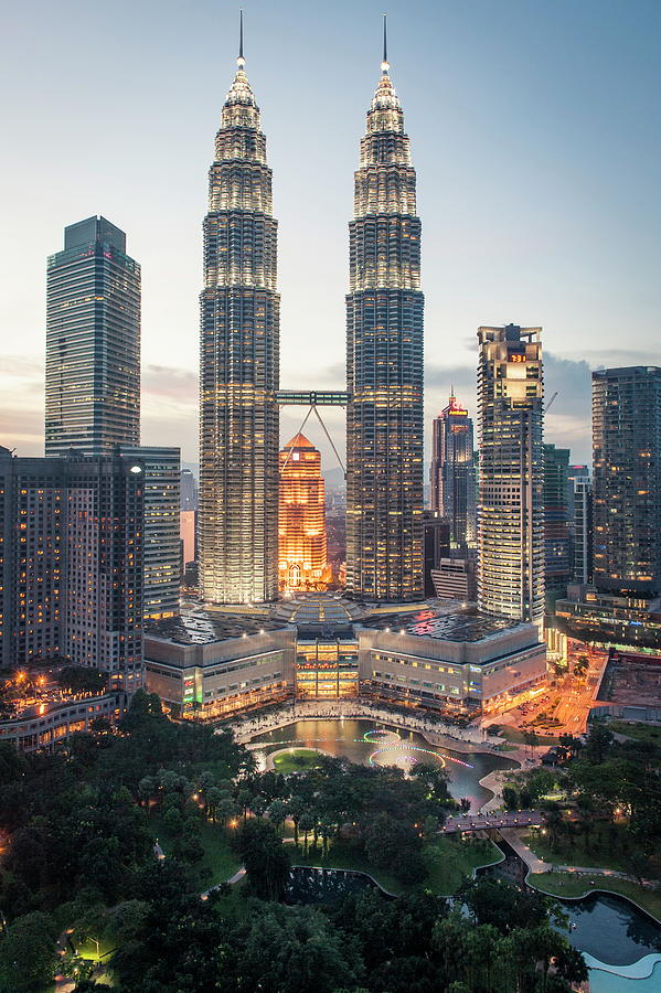 Petronas Towers and KLCC Photograph by Andrew Taylor - Pixels