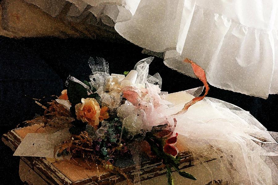 Bridal Bouquet and Petticoat - Lovely and Nostalgic Things Photograph by Bonnie Colgan