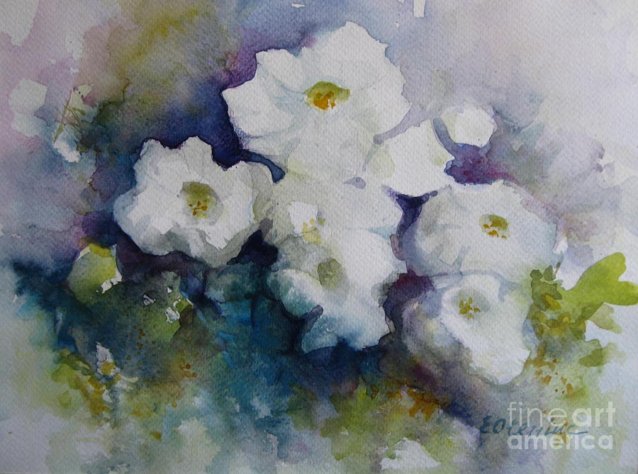 Petunia flowers Painting by Elena Oleniuc