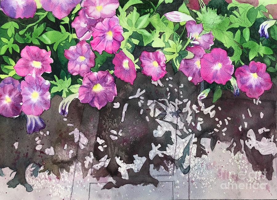 Petunia Shades and Shadows Painting by Yolanda Koh