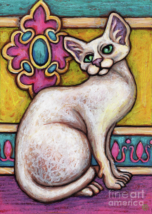 Petunia. The Hauz Katz. Cat Portrait Painting Series. Painting by Amy E Fraser