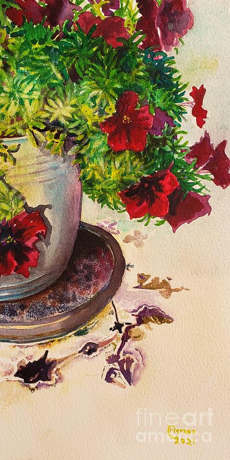 Petunias Painting by Merana Cadorette