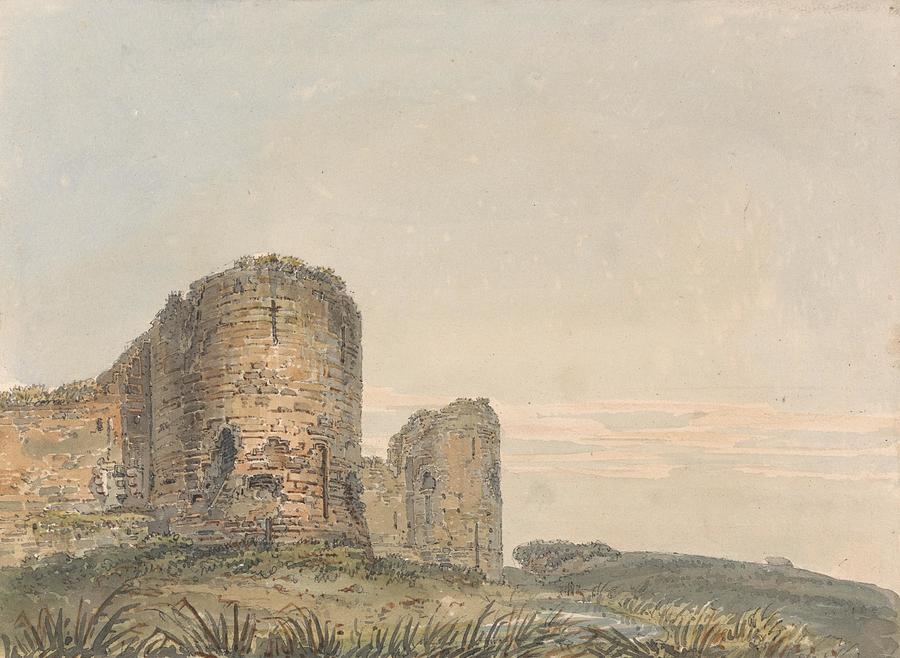 Thomas Moran Drawing - Pevensey Castle Sussex ca  by Thomas Girtin English