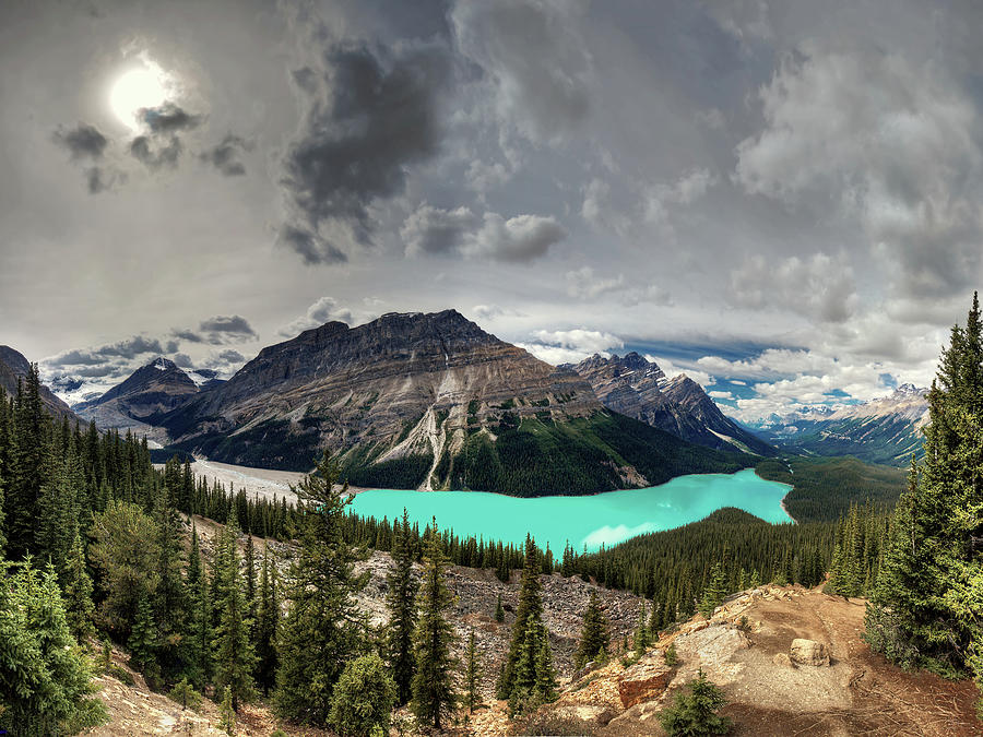 Peyto Lake Panorama - Banff National Park Alberta Canada Photograph by Peter Herman