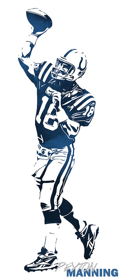 Peyton Manning Indianapolis Colts Strokes Pixel Art 2 T-Shirt by