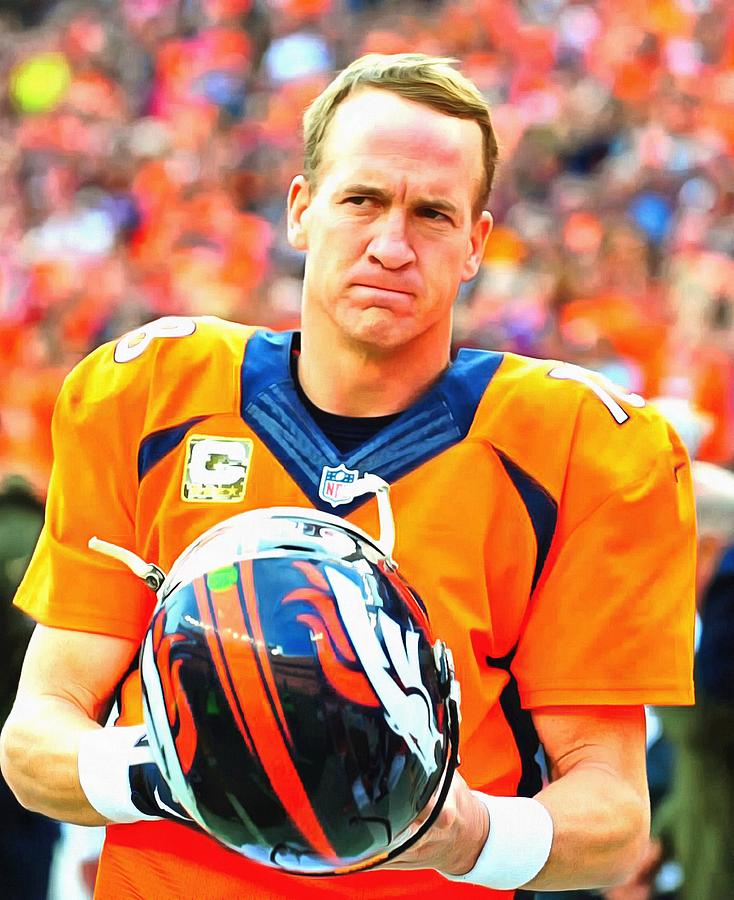 Peyton Manning. Digital Art by Piero Rizzo