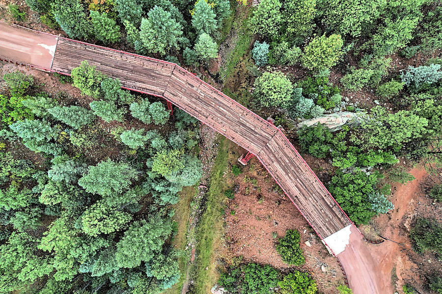 Phantom Canyon Road Curved Bridge from Above Photograph by JC Findley