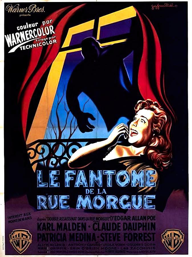 Phantom of the Rue Morgue, 1954 - art by Guy Gerard Noel Mixed Media by Movie World Posters