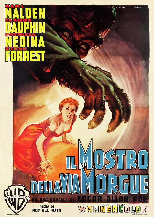 Phantom of the Rue Morgue, 2 1954 - art by Luigi Martinati Mixed Media by Movie World Posters
