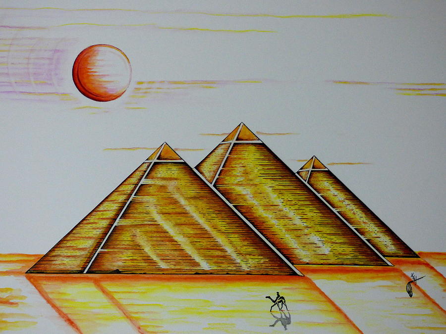 Pharaohs Moon Mixed Media by Kem Himelright