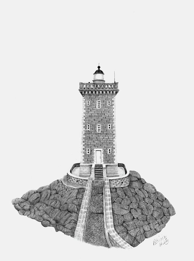 Phare De Kermorvar Lighthouse Drawing by Patricia Hiltz